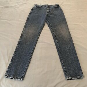 VTG Wrangler Jeans Womans 15x34 Blue Med.‎ Wash Cowgirl Cut Straight Made In USA